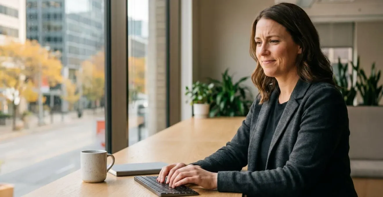 Professionnel canadien utilisant l'intelligence artificielle pour automatiser des tâches de bureau dans un environnement de travail moderne