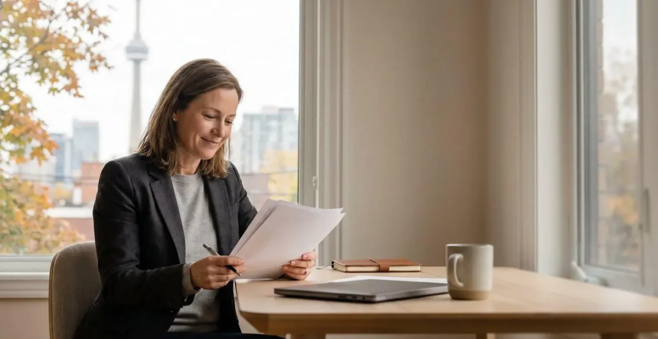 Professionnel expérimenté travaillant sur un projet de consulting dans un environnement canadien moderne