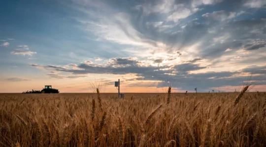 Scène agricole canadienne intégrant technologie et agriculture de précision
