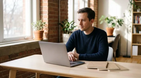 Entrepreneur canadien analysant des données de validation client avant le lancement d'un produit